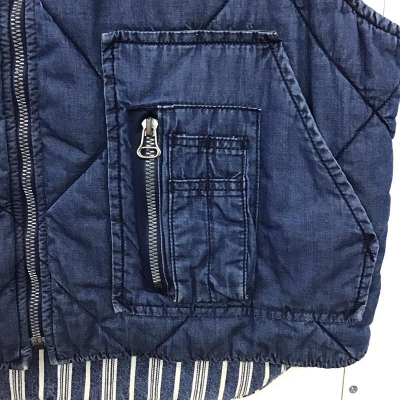 ナイジェルケーボン Nigel Cabourn ベスト ベスト ジップアップベスト ノースリーブカットソー アウター 2 無地 インディゴ / インディゴ /  メンズ USED 古着 中古 10141013