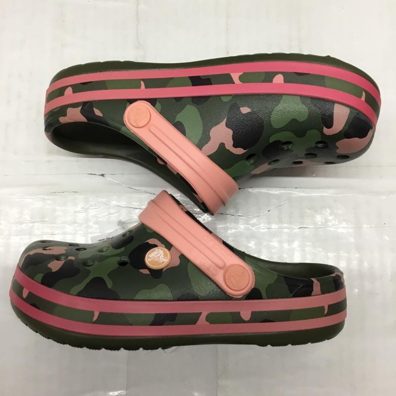 クロックス crocs シューズ シューズ 205532 crocband multi graphic clog 20cm キッズ サンダル 20.0cm カモフラージュ柄・迷彩 マルチカラー / マルチカラー /  ガールズ USED 古着 中古 10110663