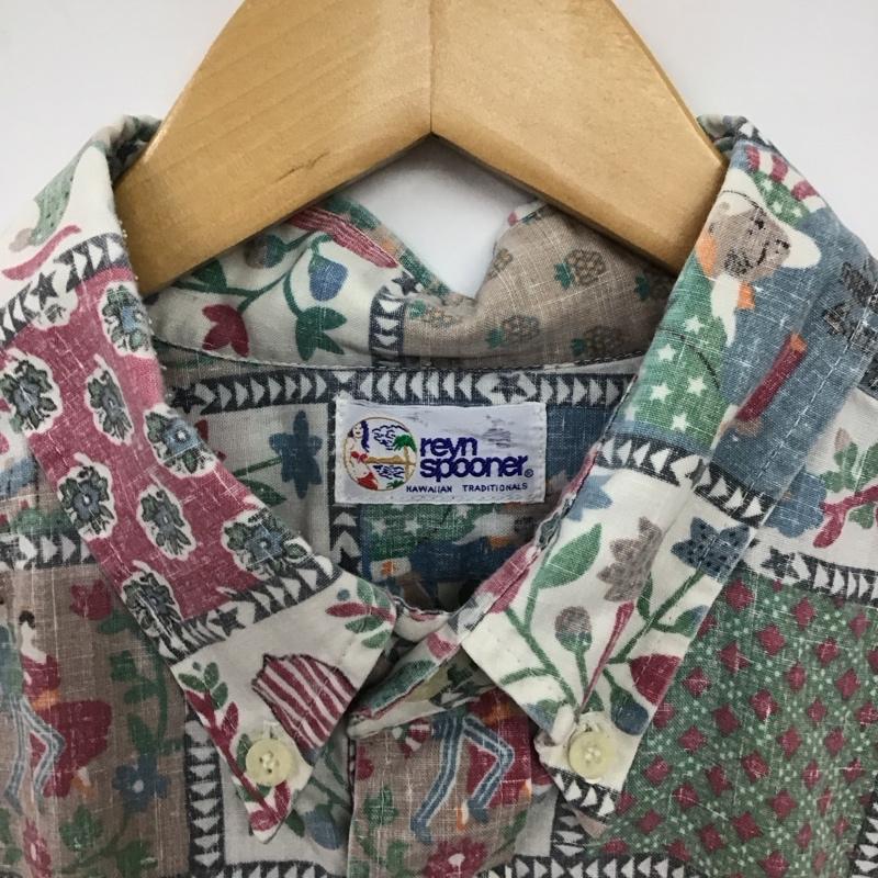 レインスプーナー reyn spooner シャツ、ブラウス 半袖 半袖シャツ プリントシャツ ポケットシャツ ボタンダウンシャツ プリント マルチカラー / マルチカラー /  メンズ USED 古着 中古 10135966