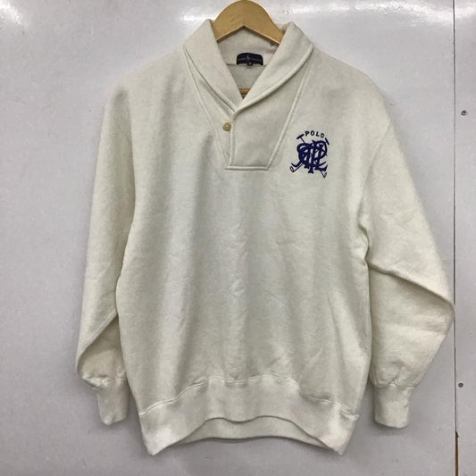 ラルフローレン RALPHLAUREN トレーナー 長袖 長袖トレーナー スウェット カラーネック プルオーバー M ロゴ、文字 白 / ホワイト /  メンズ USED 古着 中古 10144861