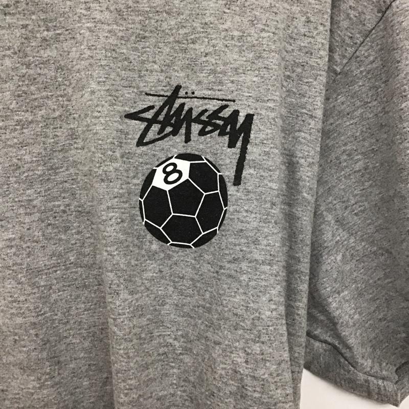 ステューシー STUSSY Tシャツ 半袖 半袖カットソー プリントTシャツ クルーネックカットソー M プリント 灰 / グレー /  メンズ USED 古着 中古 10130577