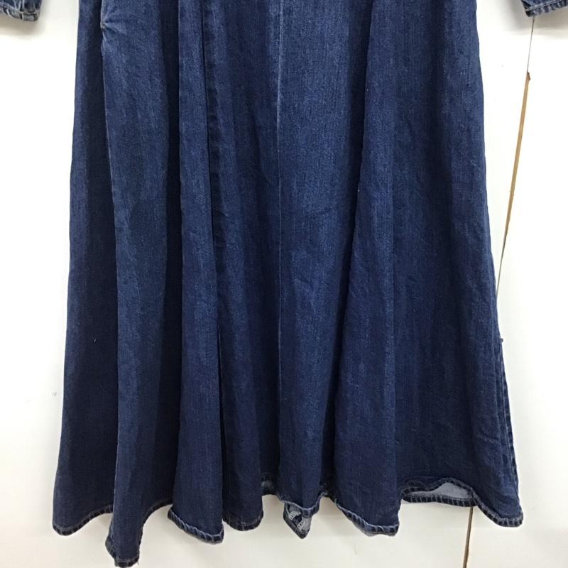 マウジー MOUSSY ワンピース ロングスカート 010DSG11-0270 COCOON SLEEVE FLARE DRESS デニム 長袖 1 無地 青 / ブルー /  レディース USED 古着 中古 10142230