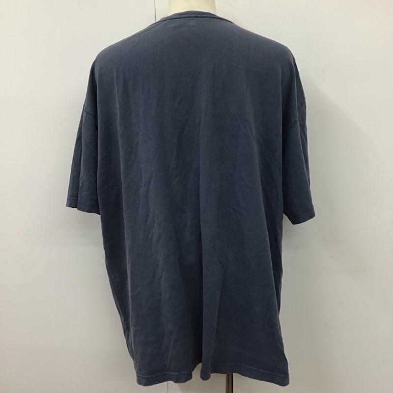 カーハート Carhartt カットソー 半袖 半袖カットソー プリントTシャツ ヘンリーネックカットソー XXL ロゴ、文字 青 / ブルー /  メンズ USED 古着 中古 10119950