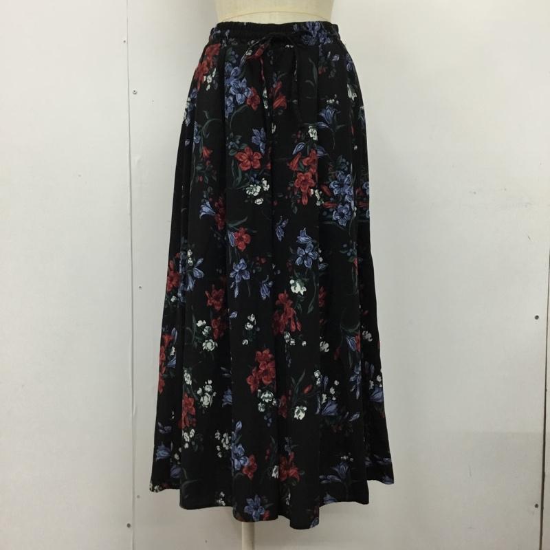 ジーナシス JEANASIS ボトムス ボトムス JS050160MT ワイドパンツ スカンツ FREE 花柄 黒 / ブラック /  レディース USED 古着 中古 10107030