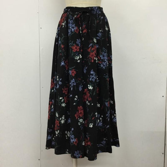 ジーナシス JEANASIS ボトムス ボトムス JS050160MT ワイドパンツ スカンツ FREE 花柄 黒 / ブラック /  レディース USED 古着 中古 10107030