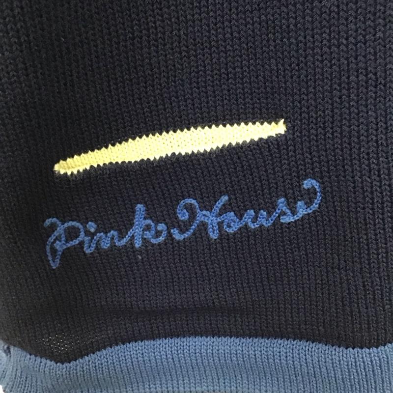 ピンクハウス PINK HOUSE カーディガン 長袖 長袖カーディガン ニットカーデガン 前開き ロゴ、文字 紺 / ネイビー /  メンズ USED 古着 中古 10133285