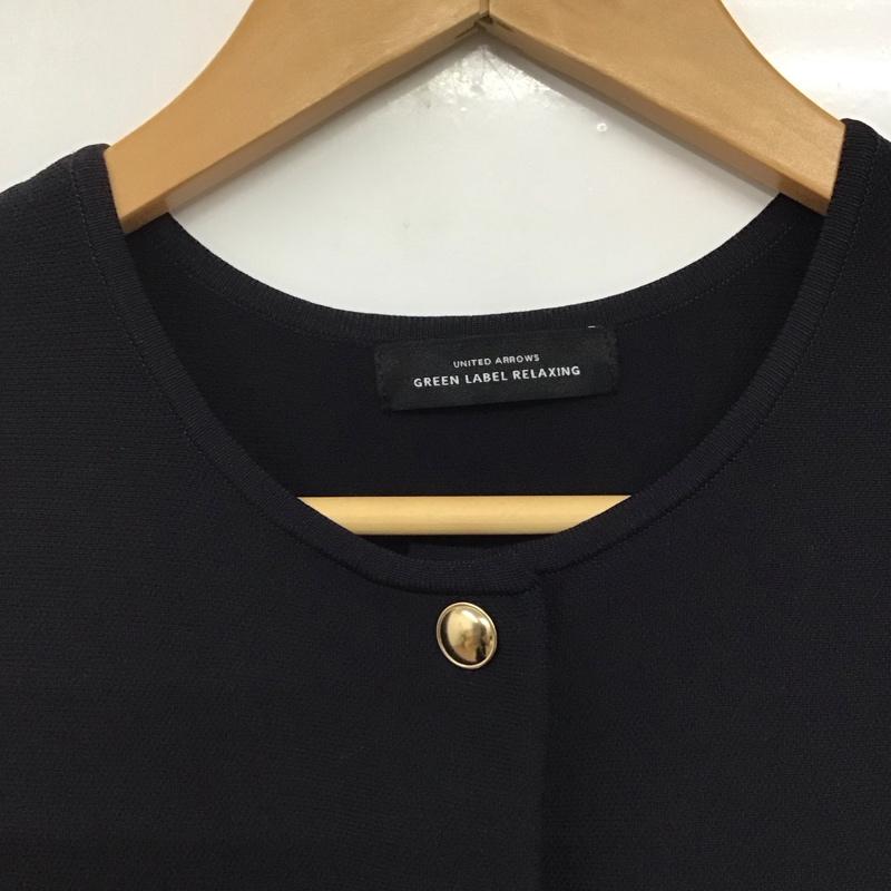 ユナイテッドアローズグリーンレーベルリラクシング UNITED ARROWS green label relaxing ニット、セーター 半袖 3518-119-0383 ソフト ペプラム ジレ ニット プルオーバー 無地 紺 / ネイビー /  レディース USED 古着 中古 10141246