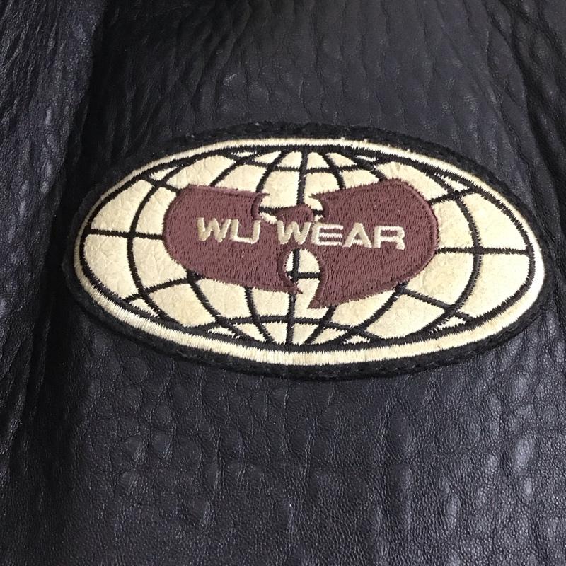ウーウェア WU-WEAR ジャケット、上着 レザージャケット バックロゴ XL ロゴ、文字 黒 / ブラック / X アイボリー / アイボリー /  メンズ USED 古着 中古 10144720
