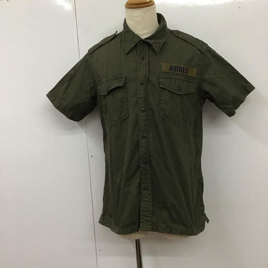 アヴィレックス AVIREX シャツ、ブラウス 半袖 6195032 ミリタリー XL ロゴ、文字 カーキ / カーキ /  メンズ USED 古着 中古 10112676