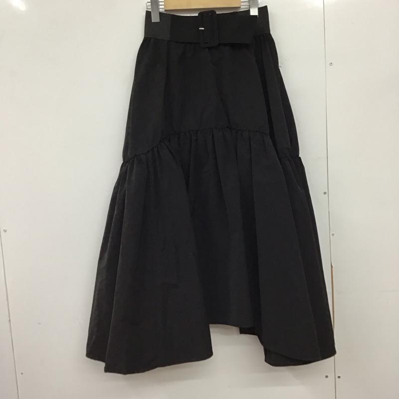 スナイデル SNIDEL スカート ロングスカート ロングスカート フレアスカート カジュアルスカート 1 無地 黒 / ブラック /  レディース USED 古着 中古 10149552