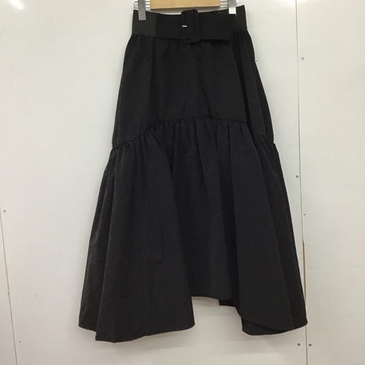 スナイデル SNIDEL スカート ロングスカート ロングスカート フレアスカート カジュアルスカート 1 無地 黒 / ブラック /  レディース USED 古着 中古 10149552