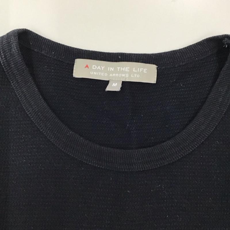 アデイインザライフ ユナイテッドアローズ A day in the life UNITED ARROWS カットソー 長袖 長袖カットソー クルーネックカットソー ロングスリーブカットソー プリントTシャツ M 無地 紺 / ネイビー /  メンズ USED 古着 中古 10116194