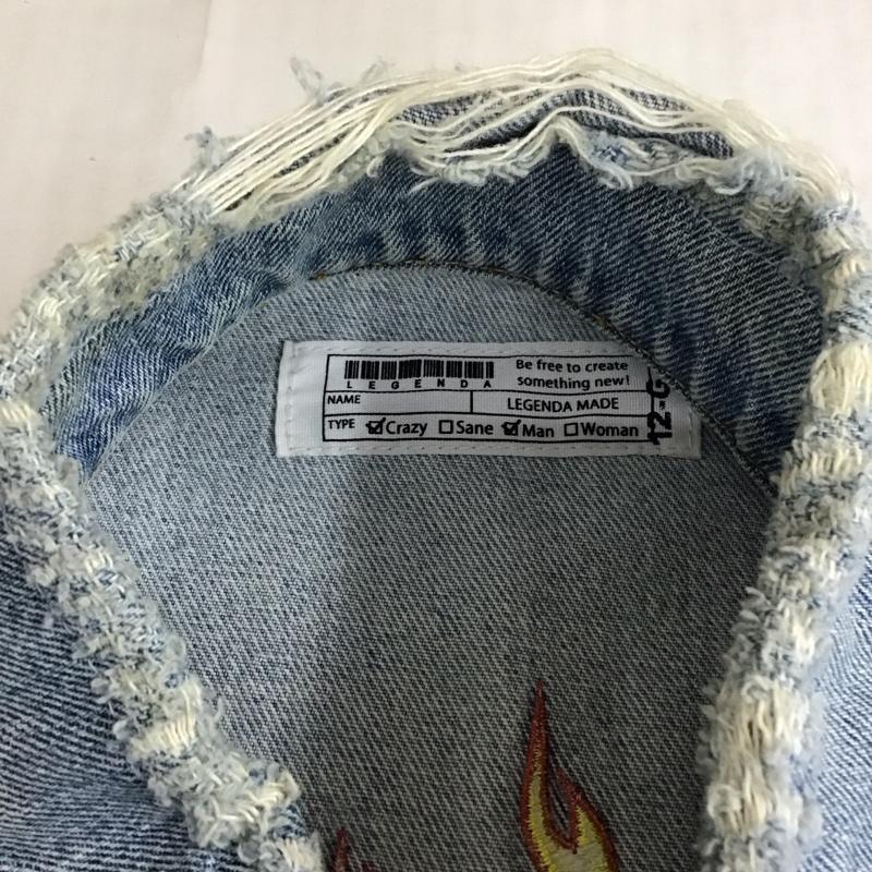 レジェンダ LEGENDA ジャケット、上着 ジャケット、ブレザー lej200 GraffitiRoseEmbroidery デニムジャケット Gジャン FREE プリント インディゴ / インディゴ /  メンズ USED 古着 中古 10116413