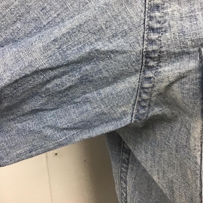 ポロラルフローレン POLO RALPH LAUREN シャツ、ブラウス 長袖 ワークシャツ デニムシャツ バックプリント M ロゴ、文字 青 / ブルー /  メンズ USED 古着 中古 10123671