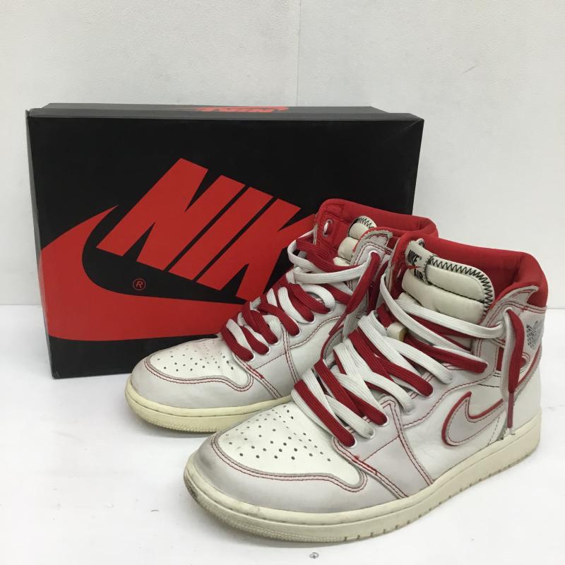 ナイキ NIKE スニーカー スニーカー AIR JORDAN 1 RETORO HIGH OG 555088-160 27.0cm 無地 白 / ホワイト / X 赤 / レッド /  メンズ USED 古着 中古 10120250