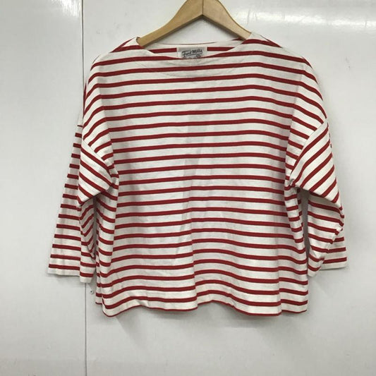 フォードミルズ FORDMILLS カットソー 七分袖 M ボーダー柄 白 / ホワイト / X 赤 / レッド /  レディース USED 古着 中古 10131562