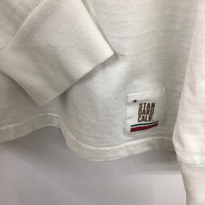スタンダード カリフォルニア STANDARD CALIFORNIA Tシャツ 長袖 L ロゴ、文字 X プリント 白 / ホワイト /  メンズ USED 古着 中古 10134812