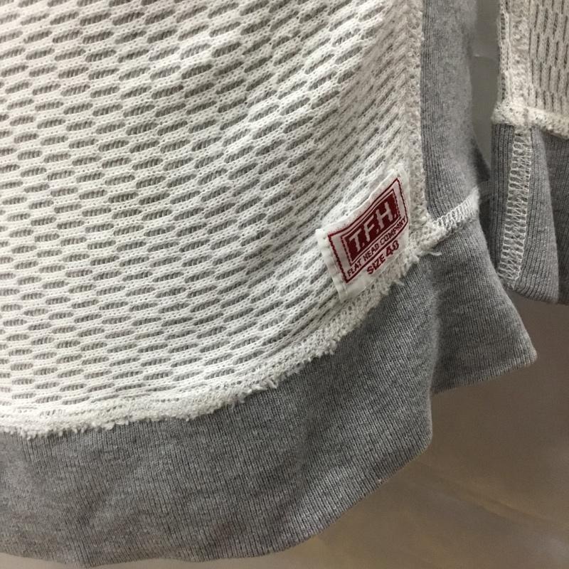 フラットヘッド FLATHEAD カットソー 長袖 長袖カットソー クルーネックカットソー ロングスリーブカットソー プリントTシャツ 40 プリント 灰 / グレー /  メンズ USED 古着 中古 10115230