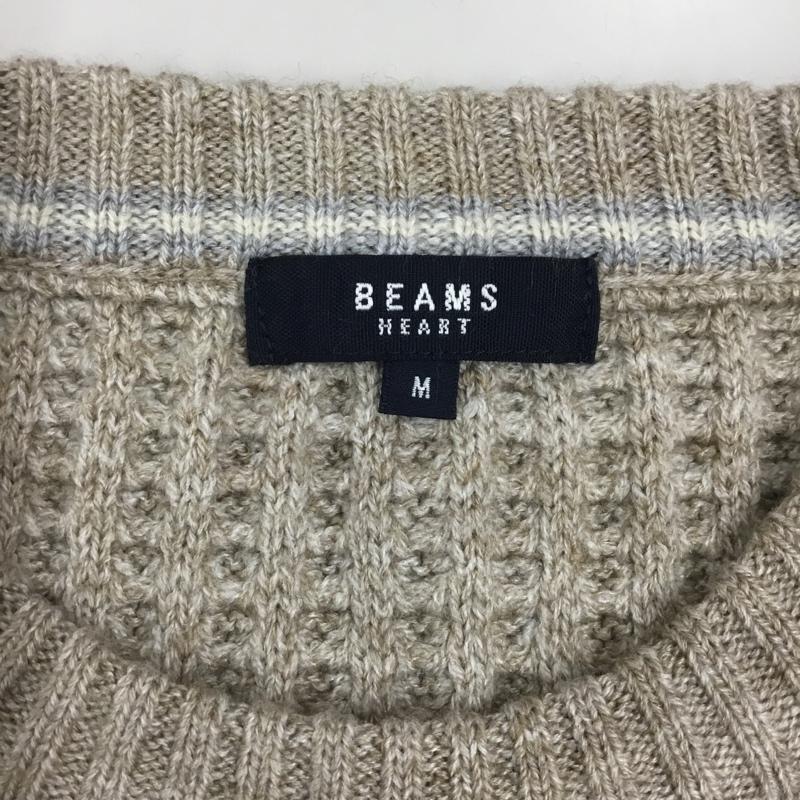 ビームス ハート BEAMS HEART ニット、セーター 長袖 長袖ニットカットソー ニット セーター クルーネックニット M 総柄 茶 / ブラウン /  メンズ USED 古着 中古 10116582