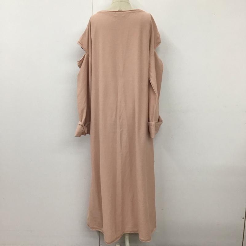ローリーズファーム LOWRYS FARM ワンピース ロングスカート 長袖ロングワンピース フレアワンピース クルーネック FREE 無地 桃 / ピンク /  レディース USED 古着 中古 10118562