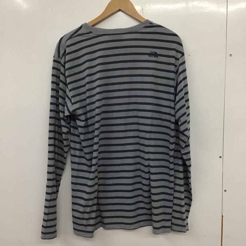 ザノースフェイス THE NORTH FACE カットソー 長袖 nt30123 長袖カットソー プリントカットソー クルーネック L ボーダー柄 紺 / ネイビー /  メンズ USED 古着 中古 10133622