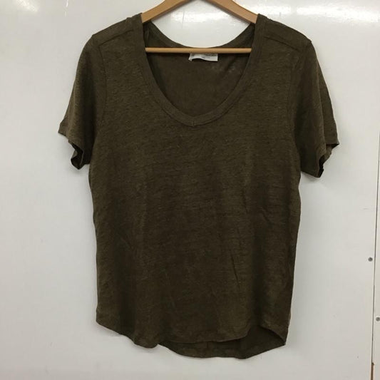 ザラ ZARA Tシャツ 半袖 M 無地 カーキ / カーキ /  レディース USED 古着 中古 10134267