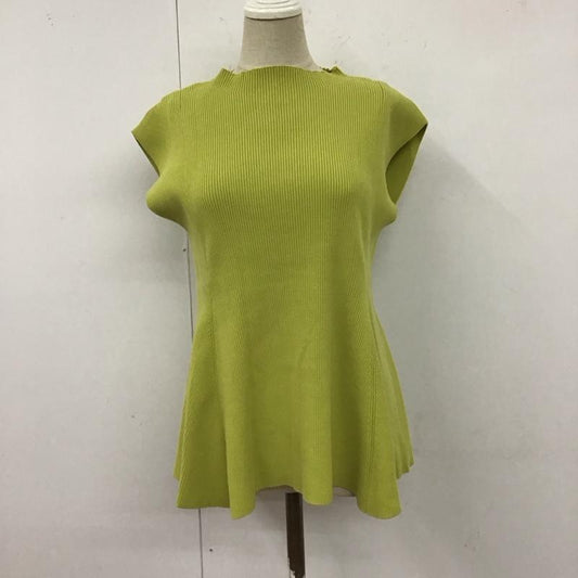 ナチュラルビューティーベーシック NATURAL BEAUTY BASIC カットソー 半袖 017-3170502 ペプラムフォルムニット ノースリーブニットカットソー FREE 無地 緑 / グリーン /  レディース USED 古着 中古 10122457