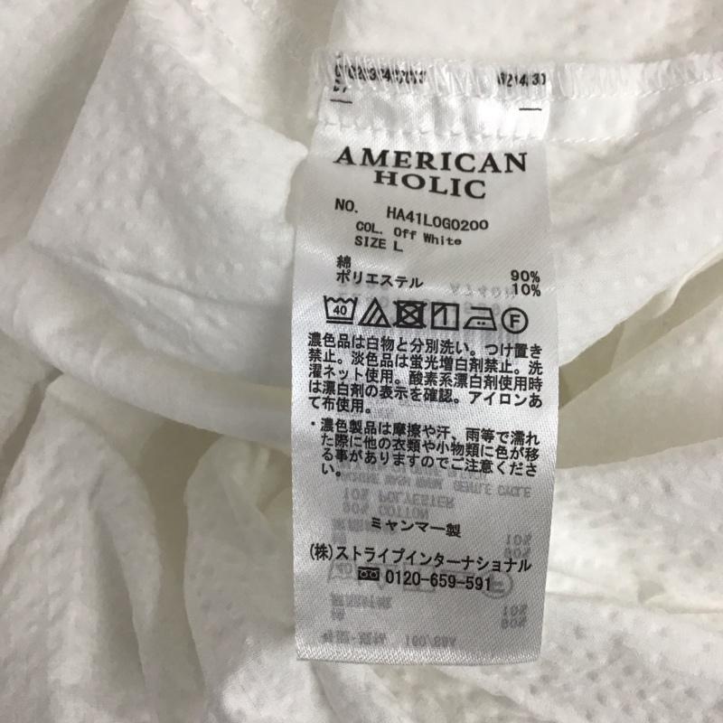 アメリカンホリック AMERICAN HOLIC シャツ、ブラウス 長袖 HA41L0G0200 サッカーワントーンティアードチュニック L 無地 白 / ホワイト /  レディース USED 古着 中古 10130878