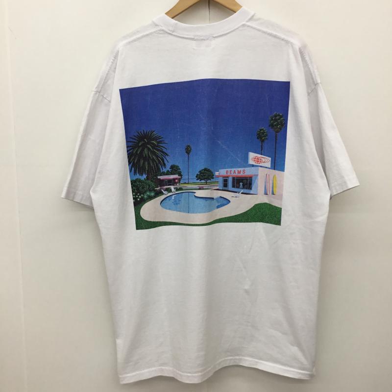 ビームス BEAMS Tシャツ 半袖 BEAMS JAPAN 永井博 XL プリント 白 / ホワイト /  メンズ USED 古着 中古 10151106