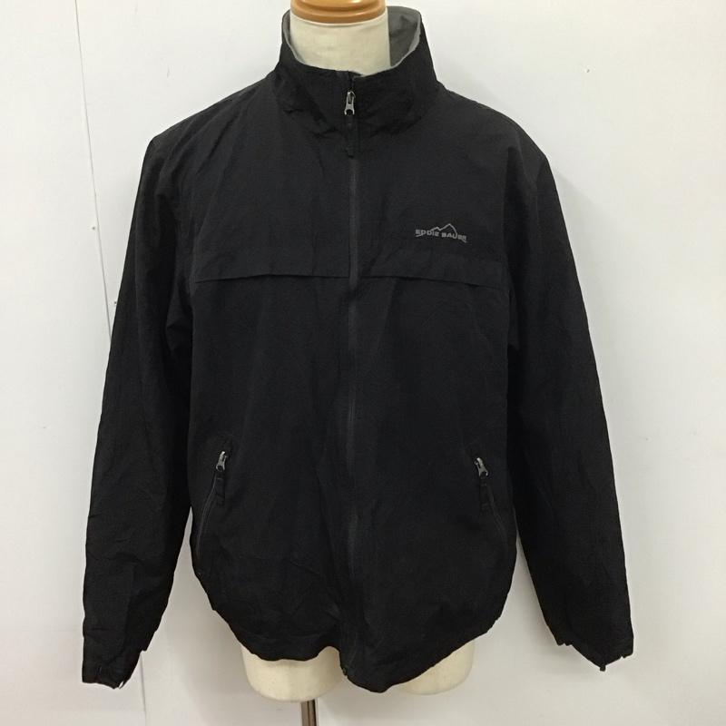 エディーバウアー Eddie Bauer ジャケット、上着 ジャンパー、ブルゾン ジップアップジャケット ジャンパー ジャケット カジュアルジャケット アウター L ロゴ、文字 黒 / ブラック /  メンズ USED 古着 中古 10113743