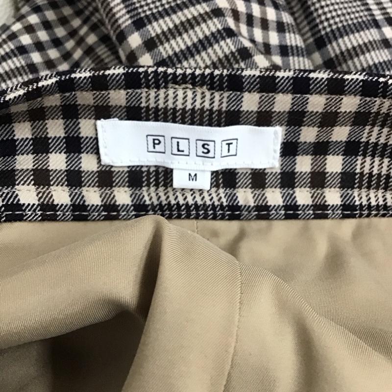プラステ PLST パンツ スラックス 12-9406097 タックパンツ ワイドパンツ テーパードパンツ M チェック ベージュ / ベージュ / X 茶 / ブラウン / X 紺 / ネイビー /  レディース USED 古着 中古 10113018
