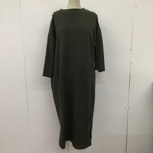 ビームス ハート BEAMS HEART ワンピース ロングスカート 43-26-1264-138 七分袖 モックネック 無地 カーキ / カーキ /  レディース USED 古着 中古 10108608
