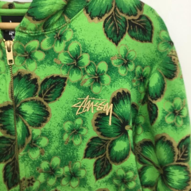 ステューシー STUSSY パーカー 長袖 S 花柄 緑 / グリーン /  メンズ USED 古着 中古 10110370