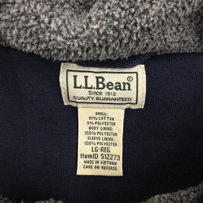 エルエルビーン L.L.Bean パーカー 長袖 長袖パーカー フード付きパーカー 裏地ボア トレーナー ジップアップパーカー L ロゴ、文字 紺 / ネイビー /  メンズ USED 古着 中古 10121803