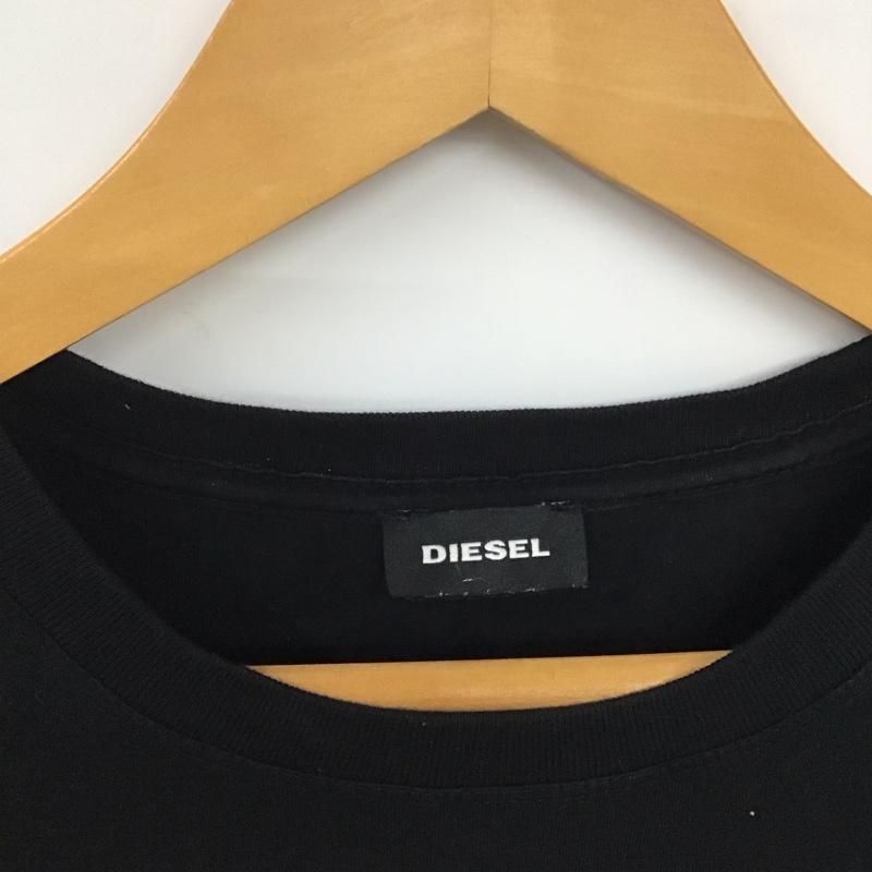 ディーゼル DIESEL Tシャツ 半袖 半袖カットソー プリントTシャツ クルーネックカットソー L ロゴ、文字 黒 / ブラック /  メンズ USED 古着 中古 10135976