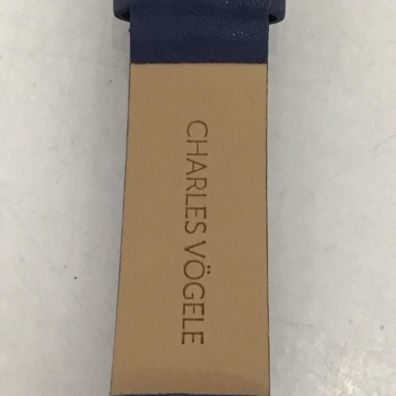 シャルルホーゲル CHARLESVOGELE 腕時計 アナログ（クォーツ式） V0718 レザーベルト ロゴ、文字 紺 / ネイビー /  メンズ USED 古着 中古 10134122