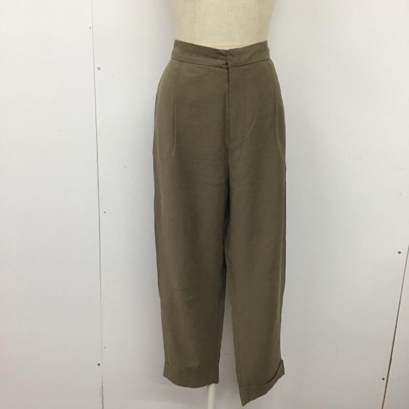 ザラベーシック ZARA BASIC パンツ スラックス 7901 222 505 タックパンツ M 無地 カーキ / カーキ /  レディース USED 古着 中古 10109733