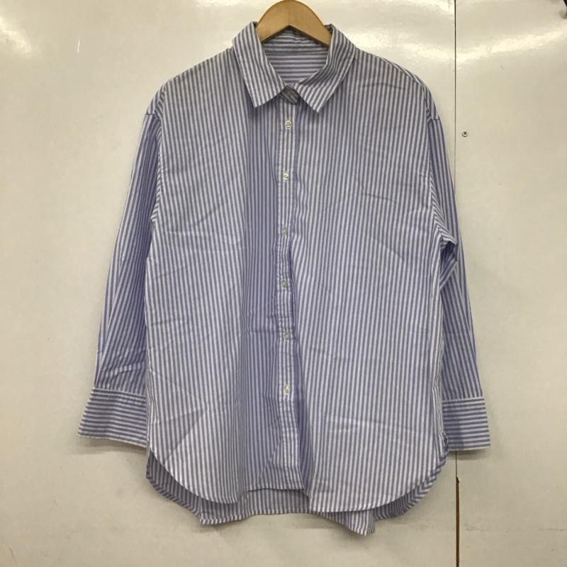 サマンサモスモスブルー Samansa Mos2 blue シャツ、ブラウス 長袖 1711594 FREE ストライプ 白 / ホワイト / X 青 / ブルー /  レディース USED 古着 中古 10144101