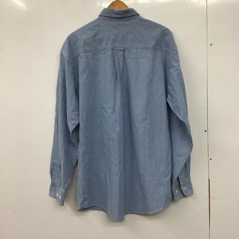 古着 USED シャツ、ブラウス 長袖 M 無地 水色 / ライトブルー /  メンズ USED 古着 中古 10144863