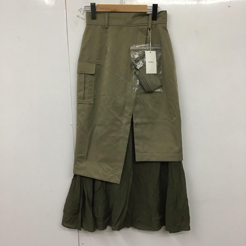 ムルーア MURUA スカート ロングスカート ロングスカート フレアスカート カジュアルスカート 1 無地 カーキ / カーキ /  レディース USED 古着 中古 10128754