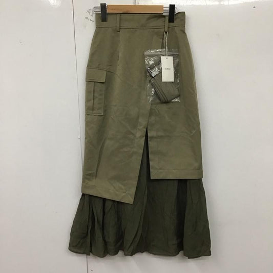 ムルーア MURUA スカート ロングスカート ロングスカート フレアスカート カジュアルスカート 1 無地 カーキ / カーキ /  レディース USED 古着 中古 10128754