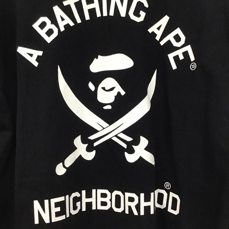 アベイシングエイプ A BATHING APE カットソー 長袖 長袖カットソー プリントカットソー クルーネック L プリント 黒 / ブラック /  メンズ USED 古着 中古 10142388