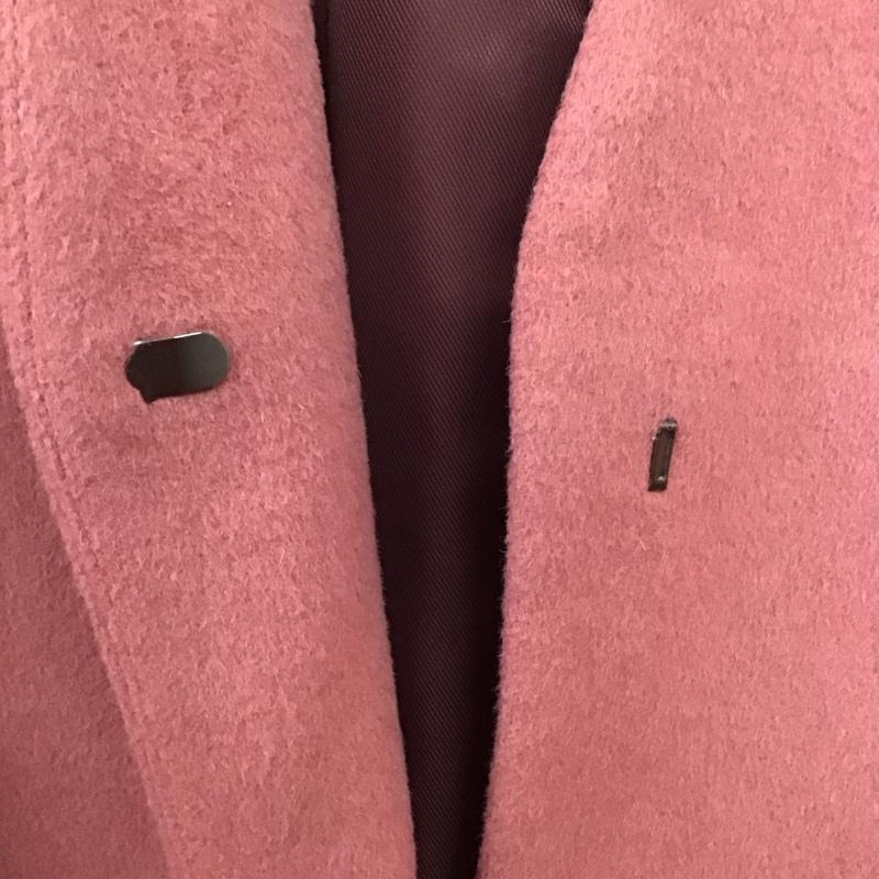ジーナシス JEANASIS コート コート一般 js071070ad ショートビーバーノーカラーコート FREE 無地 桃 / ピンク /  レディース USED 古着 中古 10145409