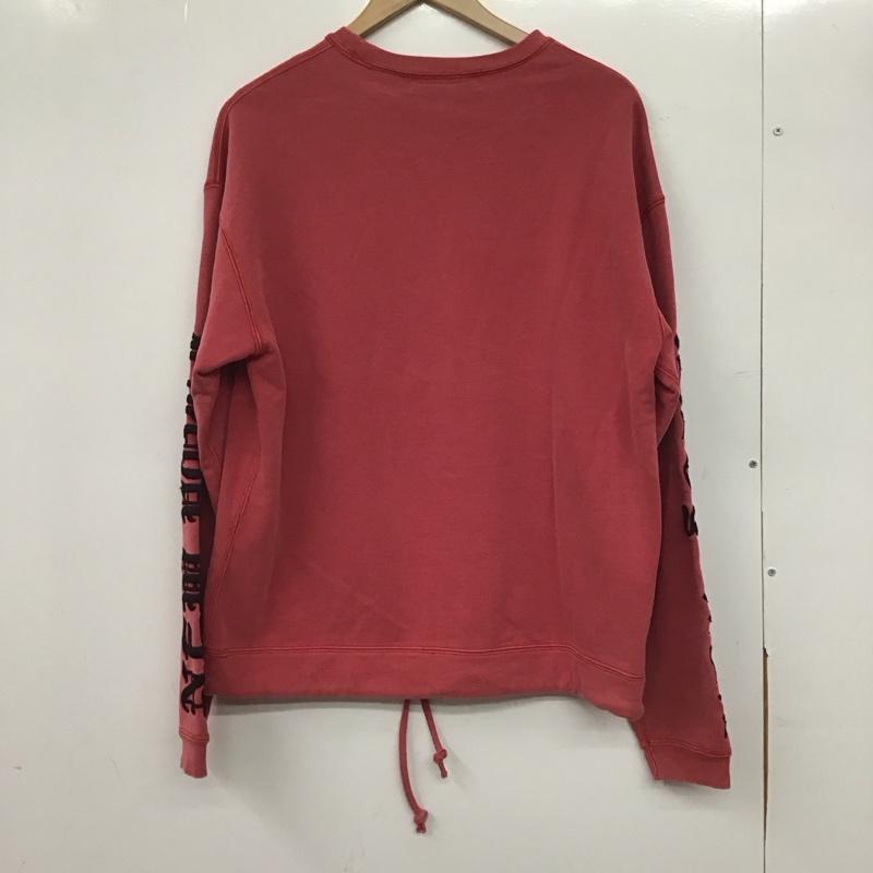 レミ レリーフ REMI RELIEF トレーナー 長袖 長袖トレーナー スウェット クルーネック プルオーバー M ロゴ、文字 赤 / レッド /  メンズ USED 古着 中古 10145062