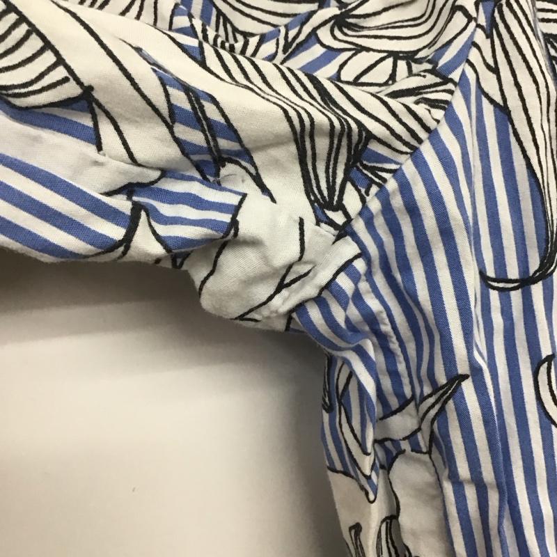 ザラウーマン ZARA WOMAN パンツ ワークパンツ、ペインターパンツ ワイドパンツ カジュアルパンツ ワークパンツ M プリント 白 / ホワイト / X 青 / ブルー /  レディース USED 古着 中古 10132663