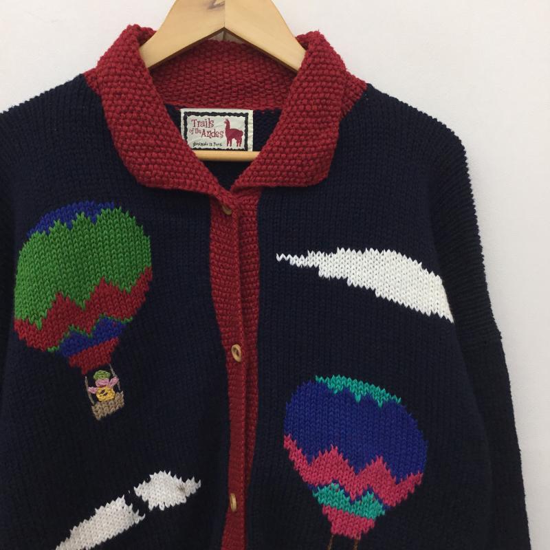 ユーズドクロージング used clothes カーディガン 長袖 Trails of the Andes キャラクター 紺 / ネイビー /  レディース USED 古着 中古 10136775