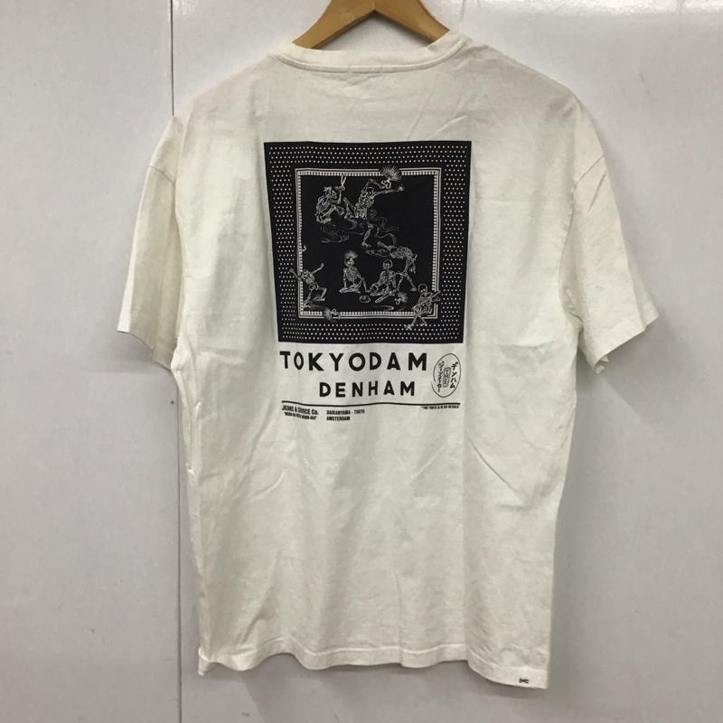 デンハム DENHAM Tシャツ 半袖 半袖カットソー プリントTシャツ クルーネックカットソー S プリント 白 / ホワイト /  メンズ USED 古着 中古 10130942