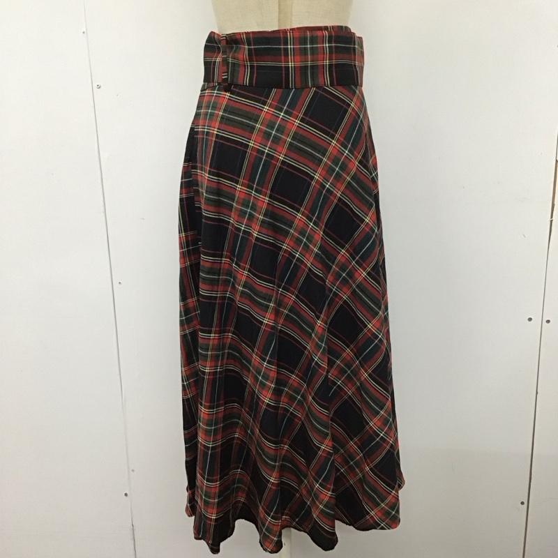 ザラ ZARA スカート ロングスカート 4886 248 800 ベルト付き XS チェック マルチカラー / マルチカラー /  レディース USED 古着 中古 10111422