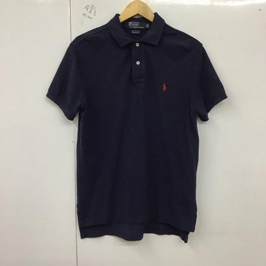ポロバイラルフローレン Polo by RALPH LAUREN ポロシャツ 半袖 半袖ポロシャツ 半袖カットソー カラーシャツ M ロゴ、文字 紺 / ネイビー /  メンズ USED 古着 中古 10130054