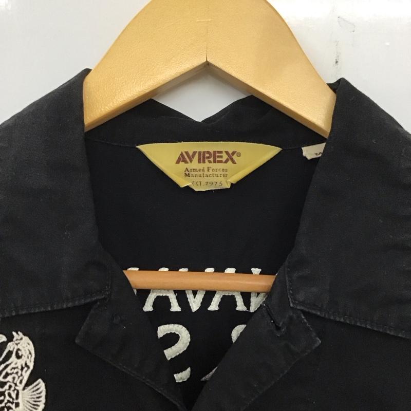 アヴィレックス AVIREX シャツ、ブラウス 長袖 長袖シャツ ミリタリーシャツ カラーシャツ M ロゴ、文字 黒 / ブラック /  メンズ USED 古着 中古 10135878